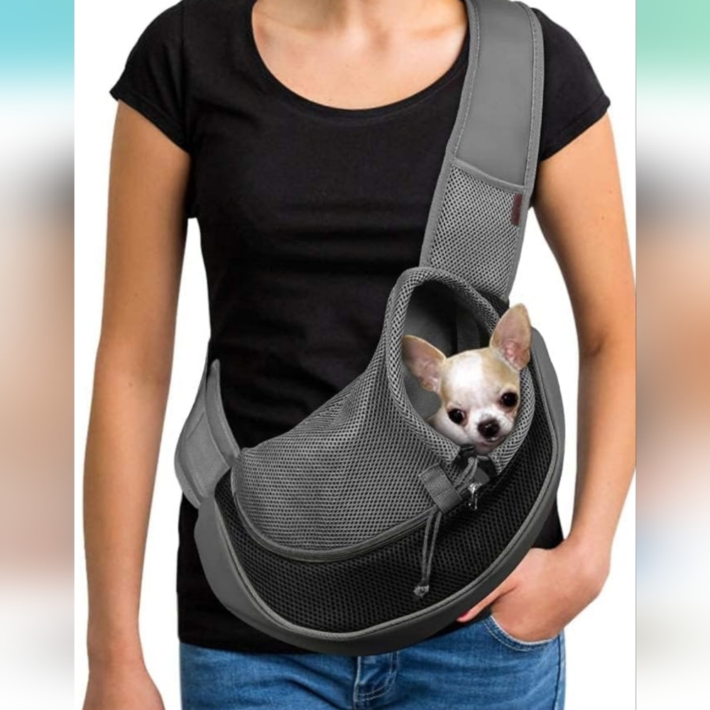 Stylish Gray Pet Sling Carrier